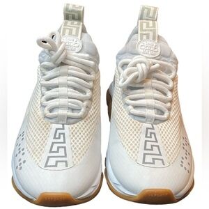 Versace Chain Reaction Sneakers White 39 Good Condition Comes w Box Dust Bag
